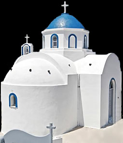 Iglesias en la isla Santorini.