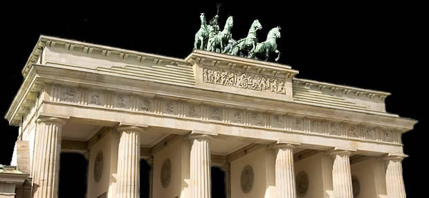 Arquitectura conmemorativa, Brandenburg Gate en Berlín.