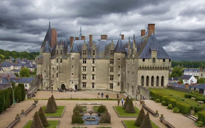 Arquitectura palaciega del Loira en la fortaleza de Langeais.