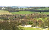 Vista a los jardines de la mansin.