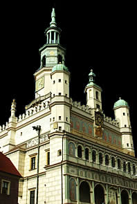 Construcción europea del Renacimiento en Poznan.