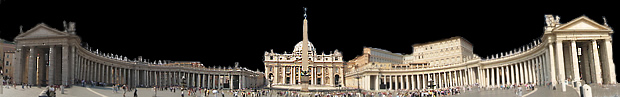Arquitectura en la plaza renacentista de San Pedro en el Vaticano.